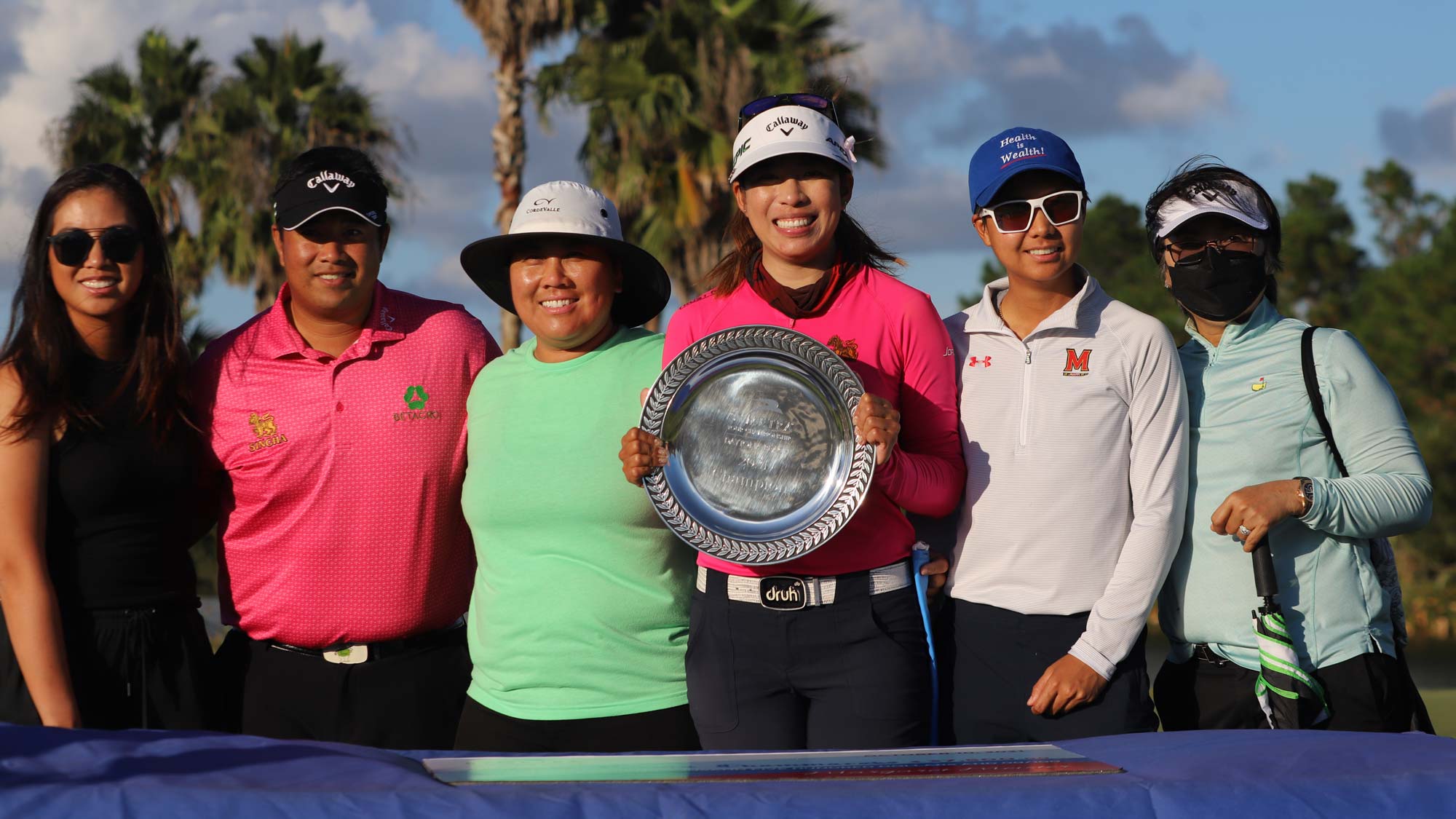 Prima Thammaraks with the 2021 Epson Tour Championship Trophy