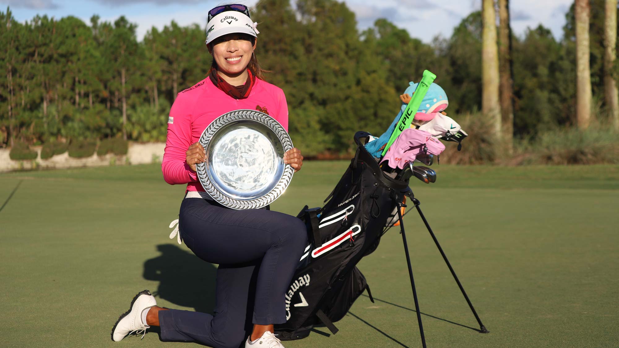 Prima Thammaraks with the 2021 Epson Tour Championship Trophy