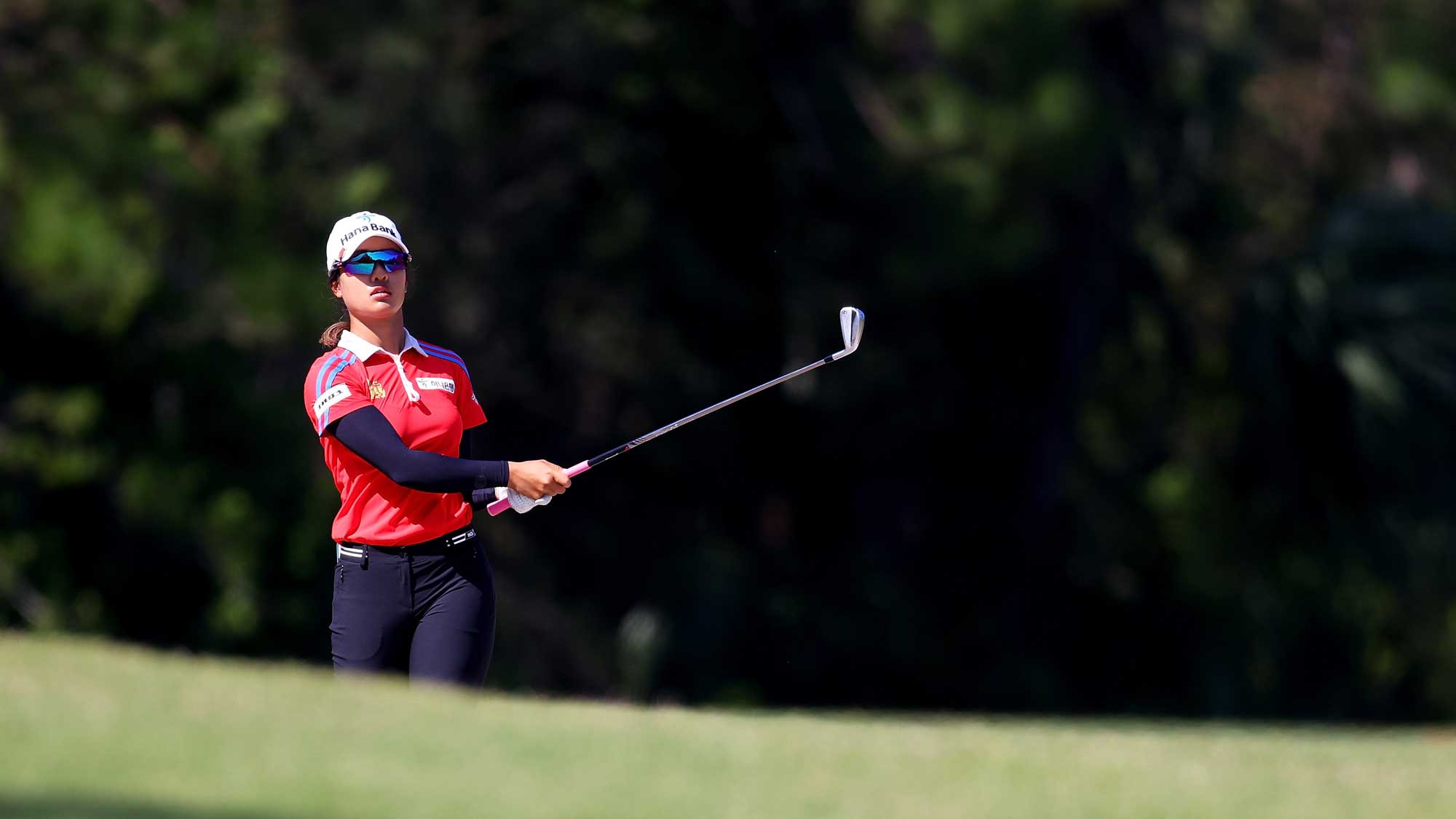 Jaravee Boonchant during the second round of the Epson Tour Championship