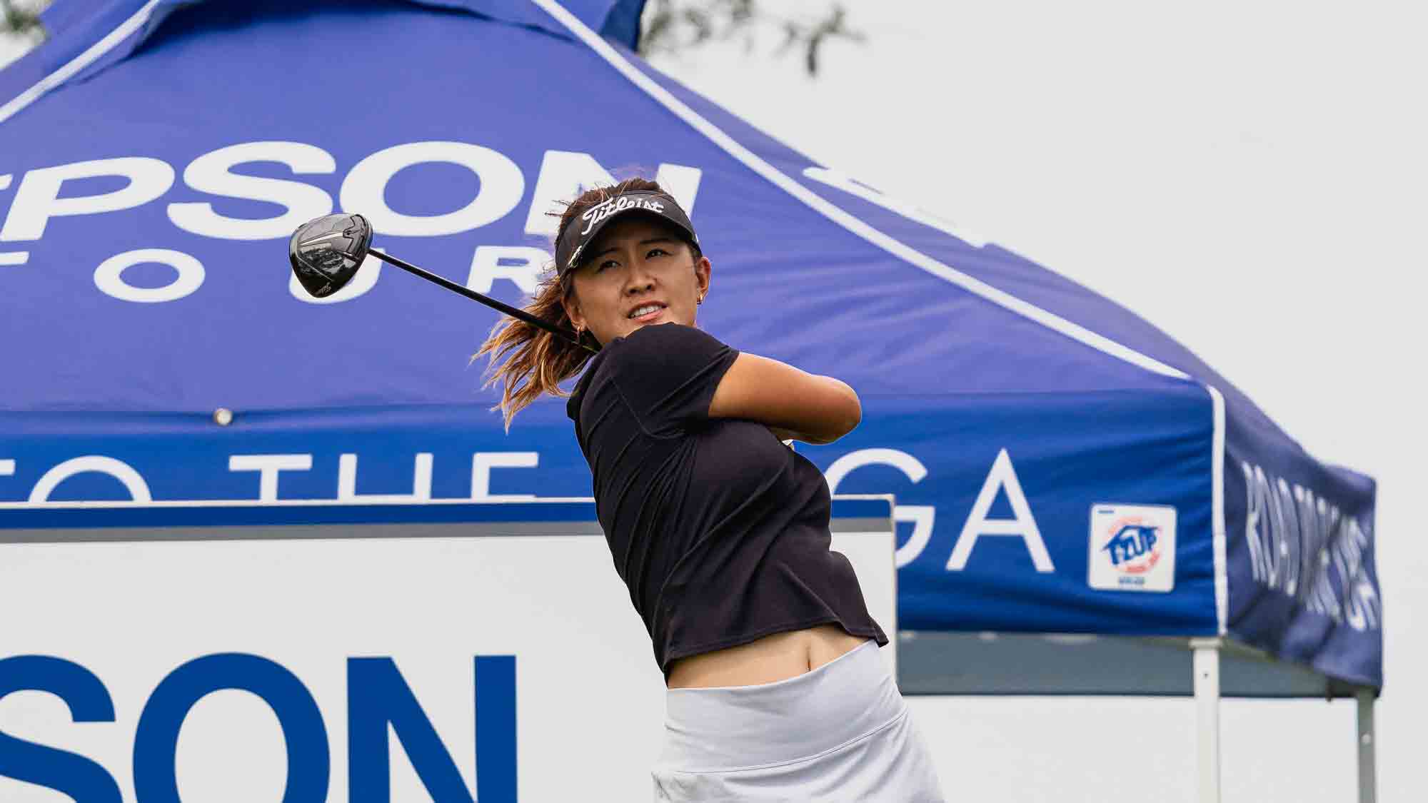 Michelle Zhang during the second round of the Dream First Bank Charity Classic