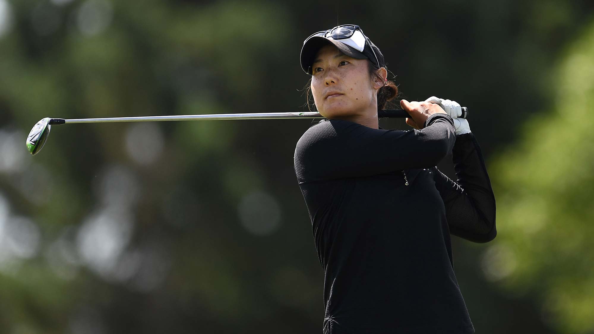 Tiffany Joh hits her tee shot on the 16th hole during the second round of the Thornberry Creek LPGA Classic