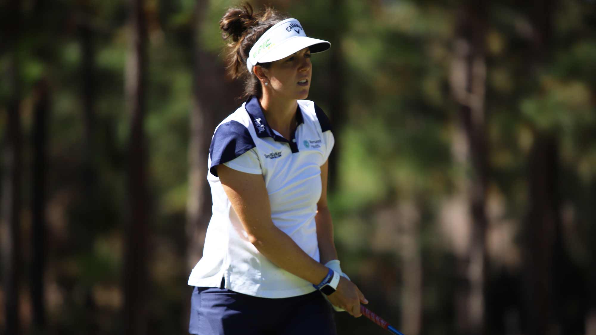 Emma Talley watches her tee shot during the first round of the 2019 LPGA Q-Series at Pinehurst Resort