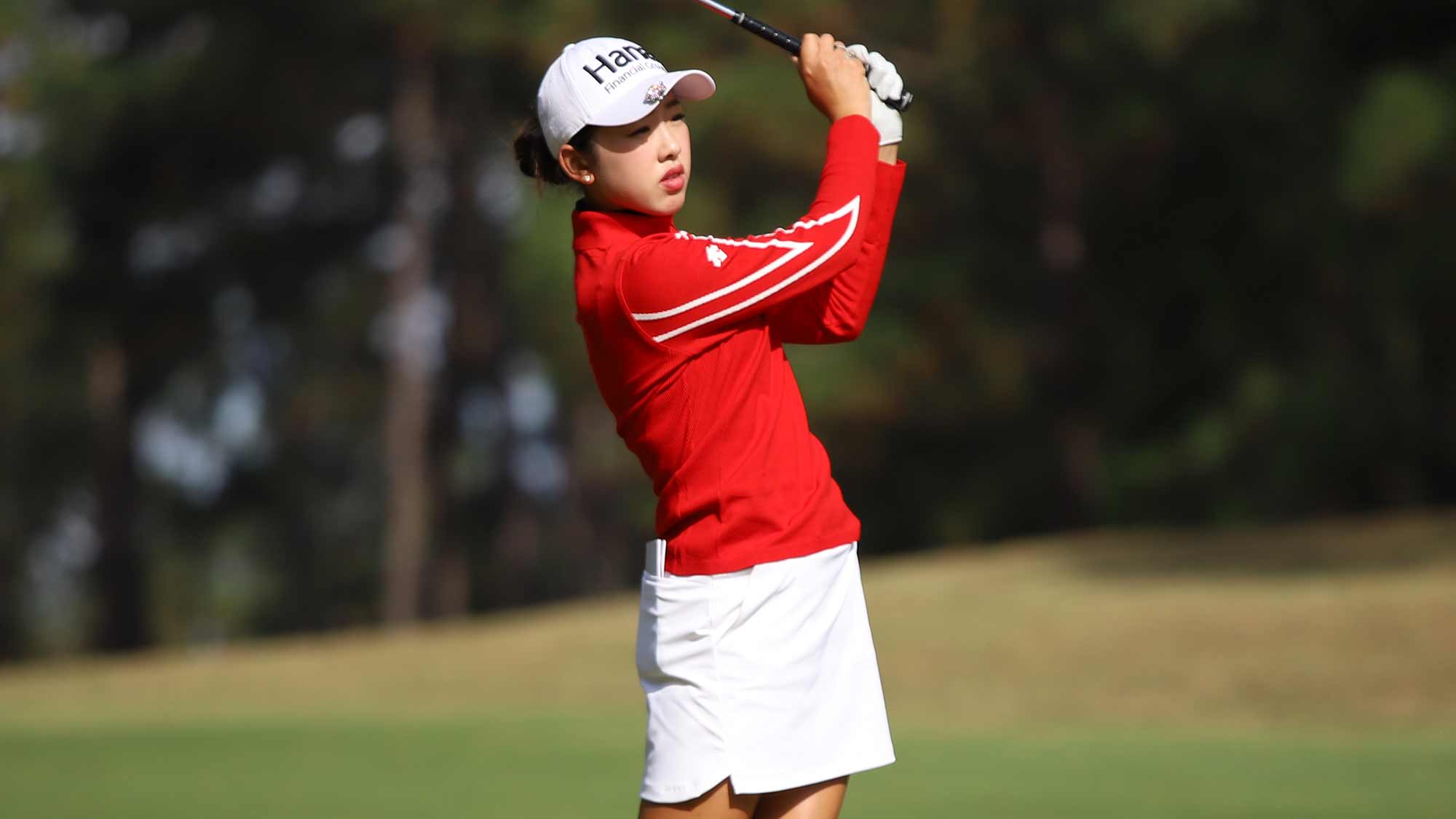 Yealimi Noh hits a shot during the third round of the 2019 LPGA Q-Series at Pinehurst Resort